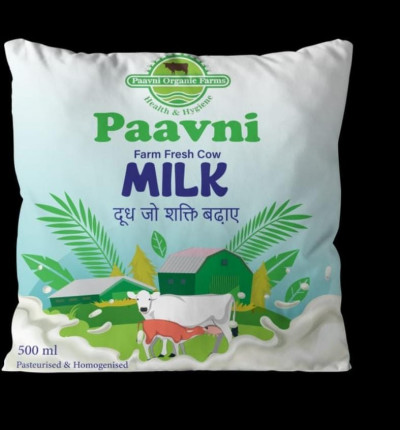 Pouch Farm Fresh Cow Milk -500ml (Weekly Trial Pouch)